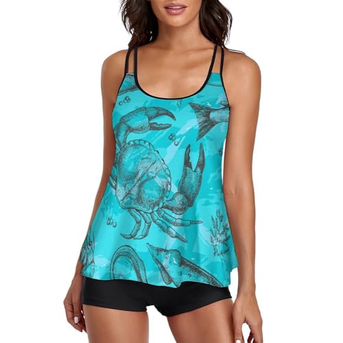Robe de plage tankini dissimulant les rondeurs avec son shorty confortable