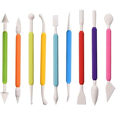 9 Pcs Fondant Modeling Kit, Icing Modelling Tool Double-Ended Cake Sculpting Modeling Tools for Icing Sugar Cover