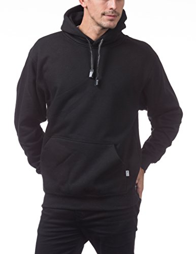 Pro Club Men's Heavyweight Pullover Hoodie (13Oz), X-Large, Black #TOP2