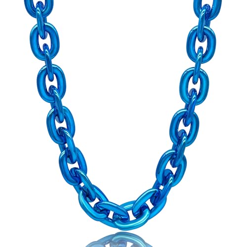 Hip Hop Rapper Big Fake Gold Chain, Thick Punk Chunky Large Plastic Party Chain Costume Necklace, Non-Fading Detachable Chains Mens 80s 90s Jewelry