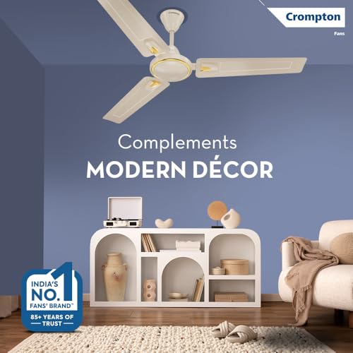 Crompton SUREBREEZE HILL BRIZ NEO 1200 mm (48 inch) Ceiling Fan (Ivory) Star rated energy efficient fans view 2