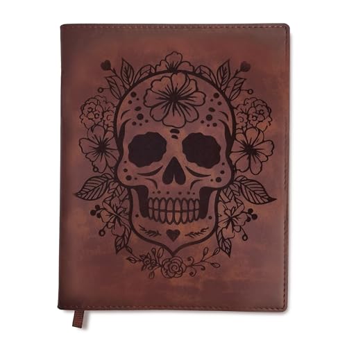 Journal en cuir crâne en sucre, carnet de voyage rechargeable pour homme et femme