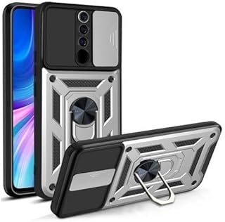 redmi note 8 pro Case CamShield Shockproof Camera Cover Metal Ring Multi-function Compatible with Xiaomi Redmi Note 8 Pro (redmi note 8 pro) (silver)