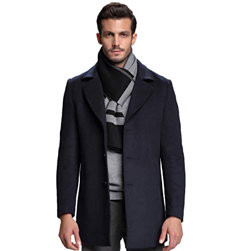 [RIONA] ウール マフラー メンズ 秋 冬 大判 ストライプ おしゃれ 暖かい 羊毛 マフラー