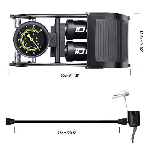 Bike Floor Pump With 160Psi Precision Pressure Gauge, Idmax Bicycle Pump Portable Air Pump Inflator Bike Pump Foot Pump Fits Presta Schrader And Deutschland Valve For Bicycle,Ball,Scooter,Car And Toys #TOP1