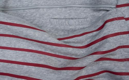 Adult Stripe Zip Access Sweatshirt for Chest Port, Abdomen, Chemo, Insulin Pumps, & Post-Surgery4