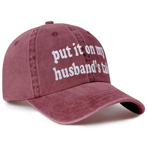 Image of Put It on My Husbands Tab Hat, Funny Vintage Trucker Hats Adjustable Cap for Men Women Classic Baseball Caps