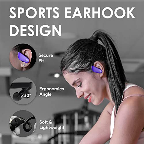 Roviis Wireless Earbuds Bluetooth 5.3 Earphones Ipx7 Sport Earbuds For Running Workout Bass Stereo Headphones With Ear Hook Microphones Over Ear Earbuds For Iphone Android, Fast Pair #TOP4