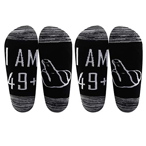 LEVLO 40th 50th 60th Birthday Gift for Women or Men Funny Birthday Socks Best Friend Gift Birthday Gift for Him or Her (2 Pairs/Set-50th)