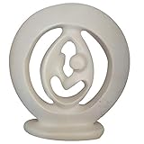 Stoneage Arts Couple Dancing Embracing Inside The Everlasting Circle of Time. Hand Carved by Kenyan Artisans. (8 Inch, Natural)