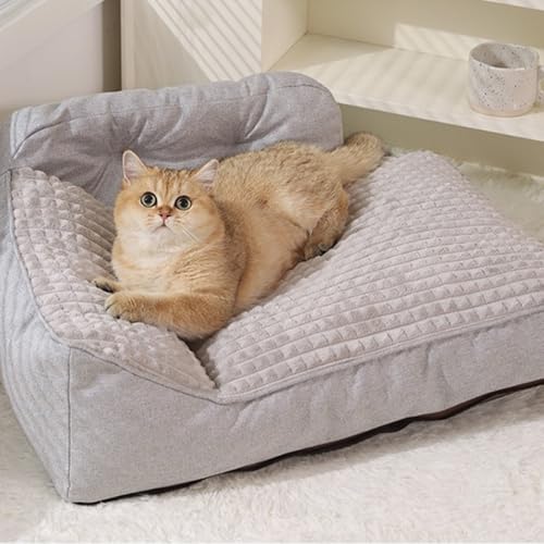 pettingzoo Sofá fofo para gatos em ambientes internos, sofá-cama de gato com capa lavável removível,