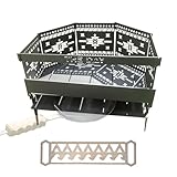 THE DAY 【ピザも焼ける半輪焚火台】 ORTEGA ANTI 焚き火台 組立式 グリル料理 鉄製 おしゃれ コンパクト キャンプ BBQ (半輪焚火台｢ORTEGA｣＋専用五徳｢WAVE｣)