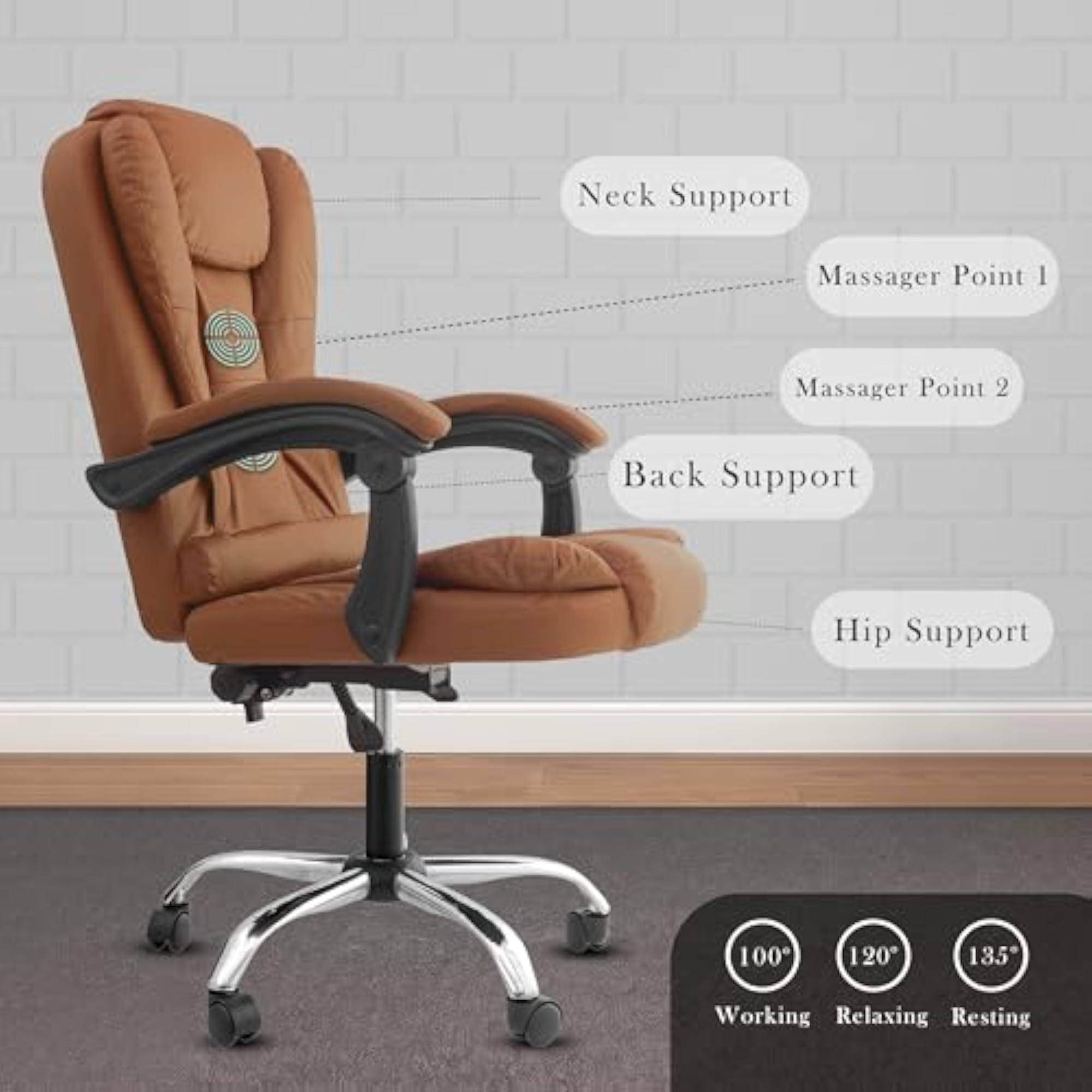 Italia Premium Leatherette Office Chair for Work