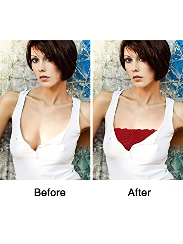 Image of Boao 3 Pieces Women's Floral Lace Tube Top Bandeau Strapless Bras Seamless Stretchy Chest Wrap