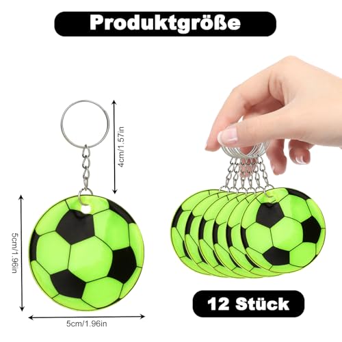 12 Stücke Reflektierende Sicherheits-Anhänger Schulranzen Leuchtend, Fußball Leuchtanhänger als Party Mitgebsel Geschenk für Kinder… – Ansicht 6