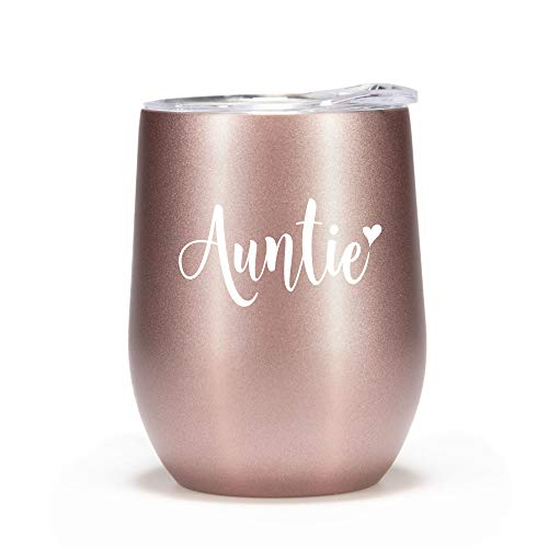 Aunt Gifts from Niece - Great Gift for Aunts 12oz Auntie Wine Glass Tumbler Best Aunt Ever Birthday Mug Cup
