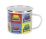 BRISA VW Collection - Volkswagen Beetle Car Bug Enamel Coffee Mug, Tea Cup for Kitchen, Garage,...