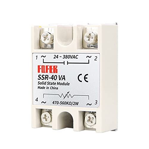 Relé de estado sólido SSR-40VA regulador para control de potencia industrial de 24-380VAC 3
