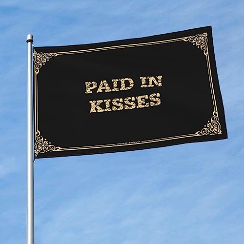 ルームデコ フラッグ ペイド イン キス フラッグ ポスター 大学寮 寮 ルームアクセサリー (色: 色、サイズ:120X180CM)