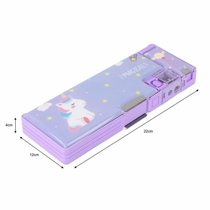 Image of Multifunctional Unicorn Pencil Box for Kids - Magnetic Girls' Return Gift