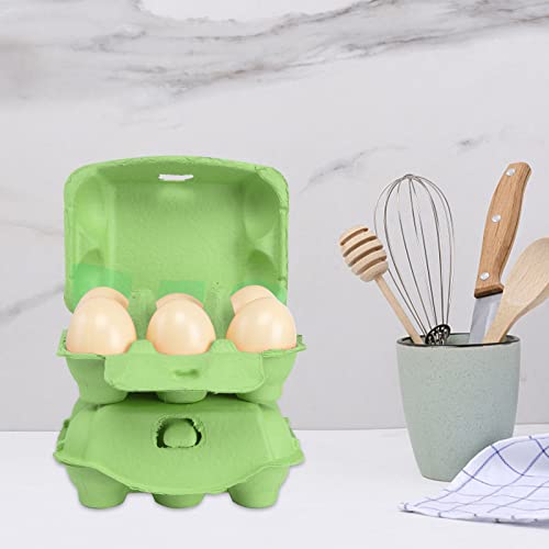 6 Count Egg Cartons For Chicken Eggs 20 Pack With Labels, Natural Pulp Paper Eggs Cartons Holds Bulk Blank Colorful Reusable Cardboard Pulp Egg Tray Half Dozen Egg Storing Cartons For Family Gifts #TOP6