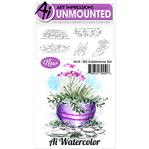 Art Impressions Watercolor Cling Rubber Stamps, Multicolor