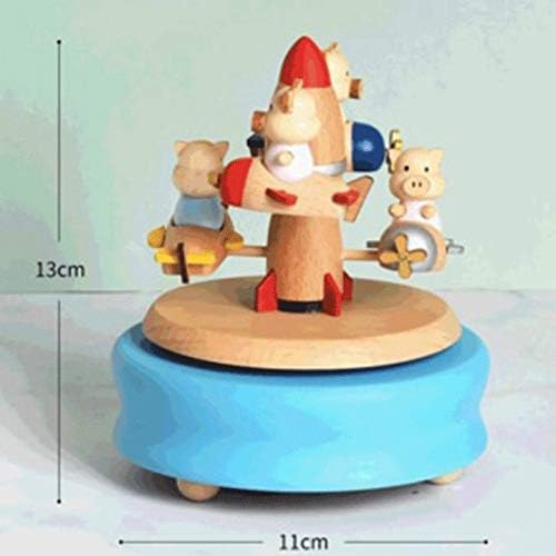 クリエイティブファッション宇宙船ピギーオルゴール木製手描きオルゴール