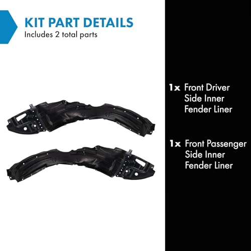 Image of TRQ Front Inner Fender Liner Set Compatible with 2014-2016 Toyota Corolla TO1248178 TO1249178