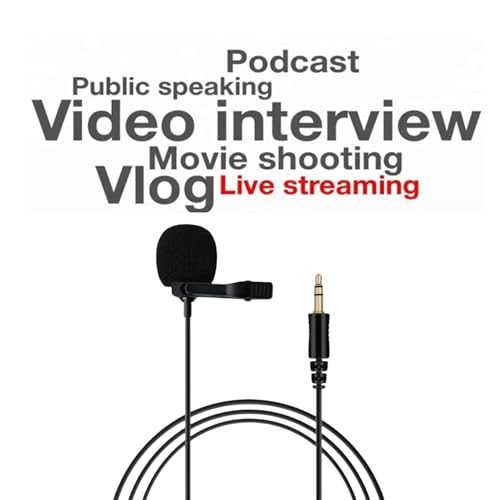 Image of ELFOG Lavalier Microphone 3 Pole TRS Jack 1.5m Cord for Moto Vlogging Compatible with Go-Pro,DJI Action Camera Accessories
