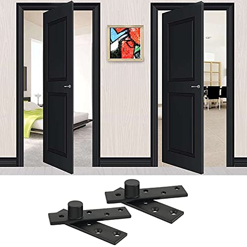 Alise 4-Inch Length Offset-Axes Rotating Hinge 360 Degree Door Pivot Hinge Concealing Up Down Shaft Hinges,Jl5100Pb-2P Stainless Steel Black Finish 2 Pcs #TOP4