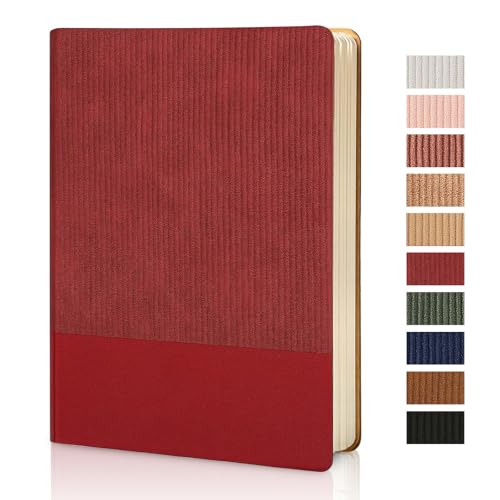 Image of Lined Journal Notebook for Work College Ruled Note Book 5.79 inchx8.27 inch A5 PU Leather Daily Journaling 216 Pages for Women Men Writing Home School Supplies Business (Red)