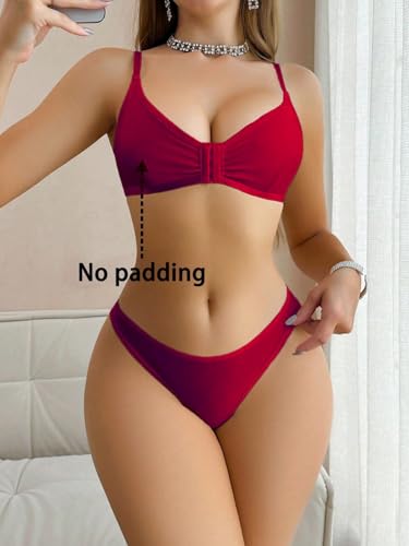 Image of LUXZII Women's Non-Padded Bra & High-Waist Panty Set | Soft Stretchable Cotton Lingerie Set | Everyday Comfort Bra Panty for Women & Girls