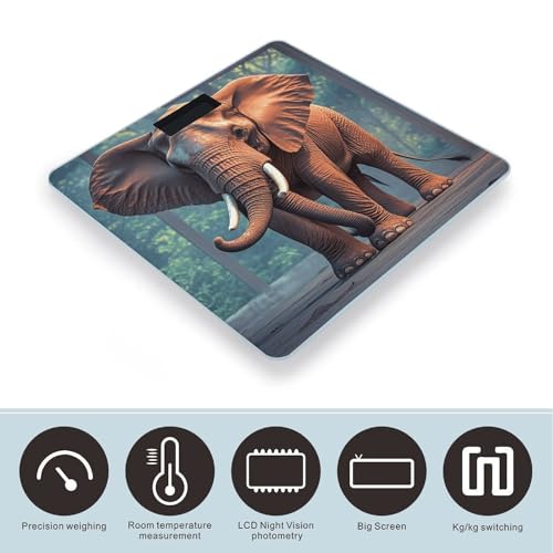 Báscula digital de baño Elephants Red con vidrio templado miniatura 3