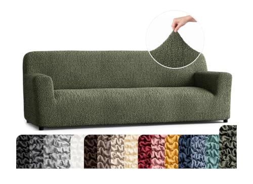 Premium Stretch Couch Covers for Sofa - Sofa Chair Cover Washable, Dogs & Pets Friendly - Elastic Polyester Loveseat Slipcovers - Non-Slip Love Seat Couch Covers - Moss Green (86"-120" Wide)