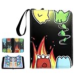 shallyong Raccoglitore Carte 400, Album Carte Collezionabili 4 Tasche 50 Pagine Capacità 400 Carte, Album Porta Carte con Cerniera, PU Raccoglitore Impermeabile, Regalo per Collezionisti e Bambini (B)