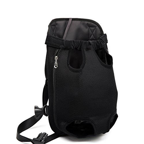 Tineer Pet Dog Carrier Mochila Transpirable Al Aire Libre Travel de Lona Piernas Fuera