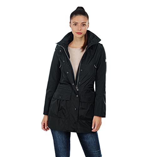Knuffelwuff Damen Übergangsjacke - Leichte wasserdichte Jacke Lexington Größe: M / 38 Schwarz - Atmungsaktive Regenjacke mit extra vielen Taschen für Outdoor, Wandern, Reisen, Gassi gehen