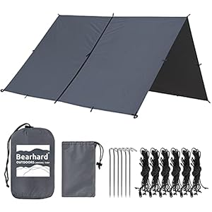 Bearhard Wasserdicht Camping Tarp Zeltplanen, Ultraleicht Multifunktionales UV Schutz Sonnensegel Zelt, ideal für…