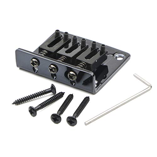 Swhmc Adjustable 3 String Guitar Tailpiece Hardtail Bridge for Cigar Box and Electric Guitar Replacement - Learn to Play Guitar with Ease