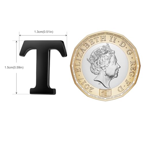 Image of HONEY BEAR Initial Alphabet Letter Lapel Pins Collar Badge Brooches for Mens /Womens Shirt Dress Decoration Black