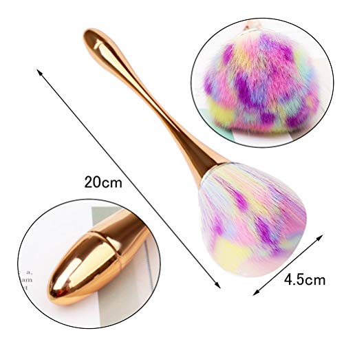 Large Mineral Powder Brush, Soft Fluffy Blush Brush, Bronzer Kabuki Makeup Brush, Nail Brush, Professional Loose Setting Powder Brush For Daily Makeup (Colorful) #TOP1