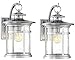 Franklin Iron Works Callaway Modern Industrial Outdoor Wall Light Fixtures Set of 2 Chrome Metal Lantern Frame 11 3/4