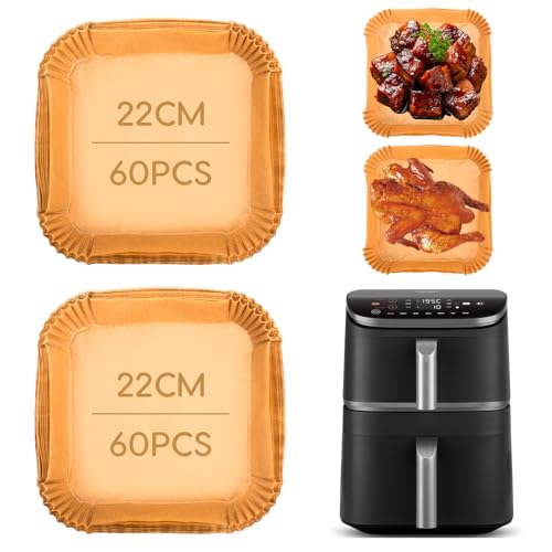 120 Stück Backpapier für HeißLuftfritteuse Cosori Turbo Tower Pro Smart 10,8L , Airfryer Backpapier für Cosori Turbo Tower Pro 10,8L, Back-papier HeißLuftfritteuse für Cosori Tur-bo Tower Air Fryer