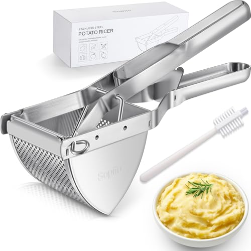 Potato Ricer, Sopito Stainless Steel Potato Masher for Commercial and Home Use