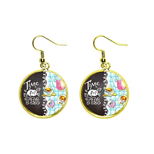 Cupcake teaport france boucle d'oreille bijoux femme suspendus dorés