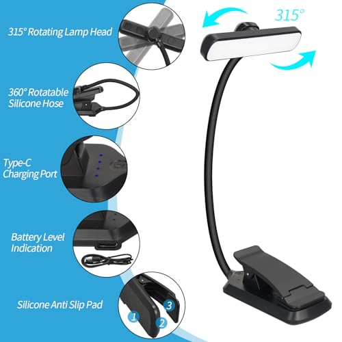 image for DkOvn Music Stand with Light, Lightweight Portable Adjustable Desktop 