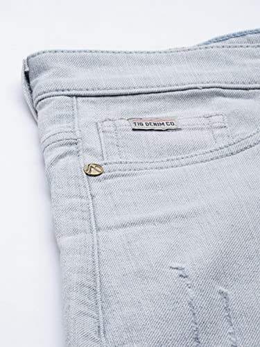 Image of The Indian Garage Co Men Slim Fit Solid Mid-Rise Stretchable Jeans