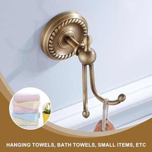 Image of Antique Bronze Robe Hooks for Bathroom Towel Hook Storage Hook Wall Mounted