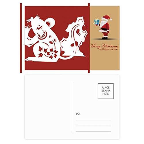 Cartes postales du Rat et Père Noël pour correspondances festives