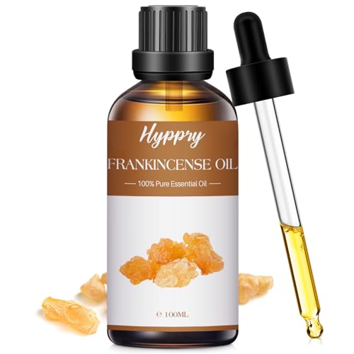 Hyppry 100ml Frankincense Essential Oils, 100% Pure Natural Frankincense Resin Oil for Diffuser, Aromatherapy, Skin Care, Perfume